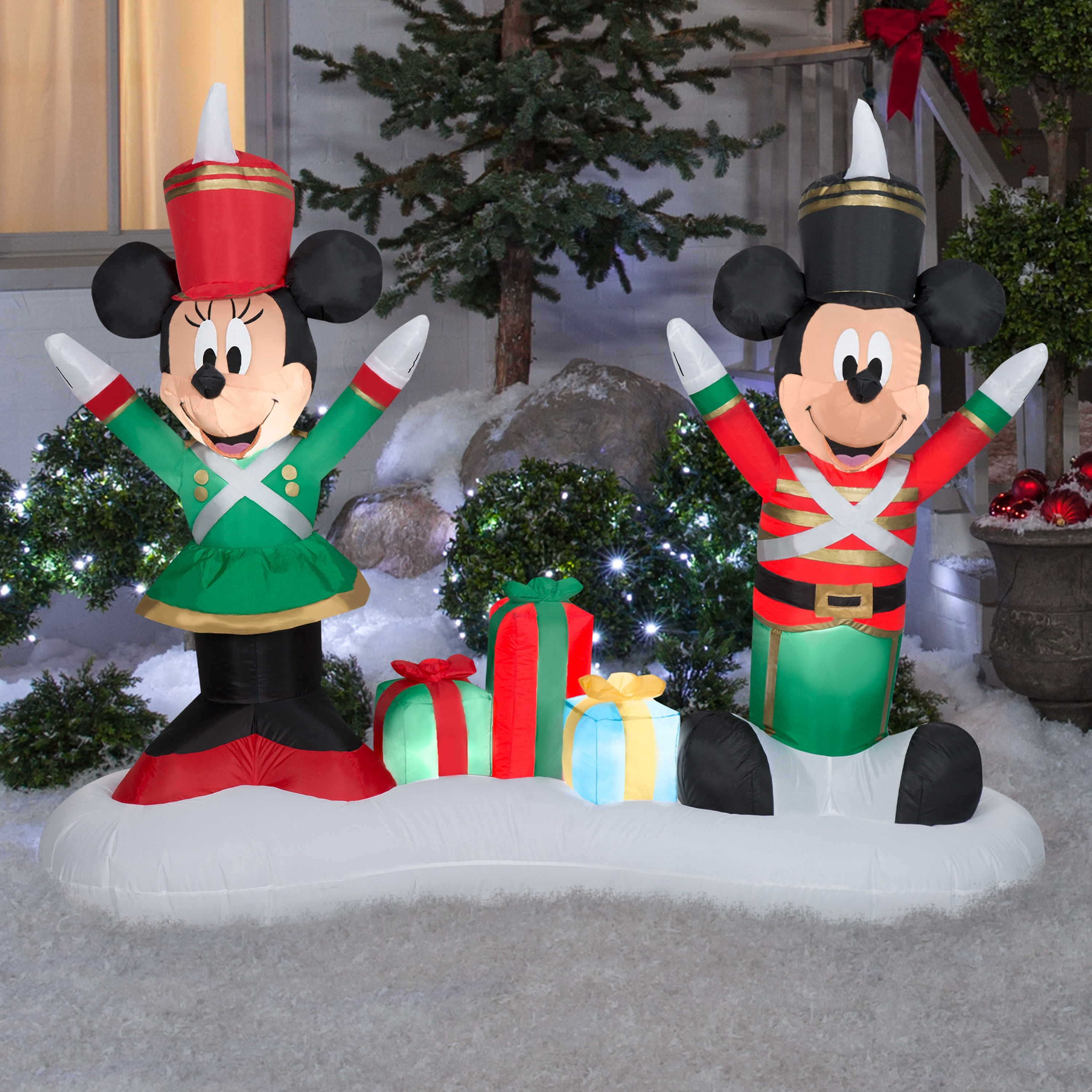 Airblown Inflatable Mickey Mouse and Minnie Mouse as Toy Soldiers