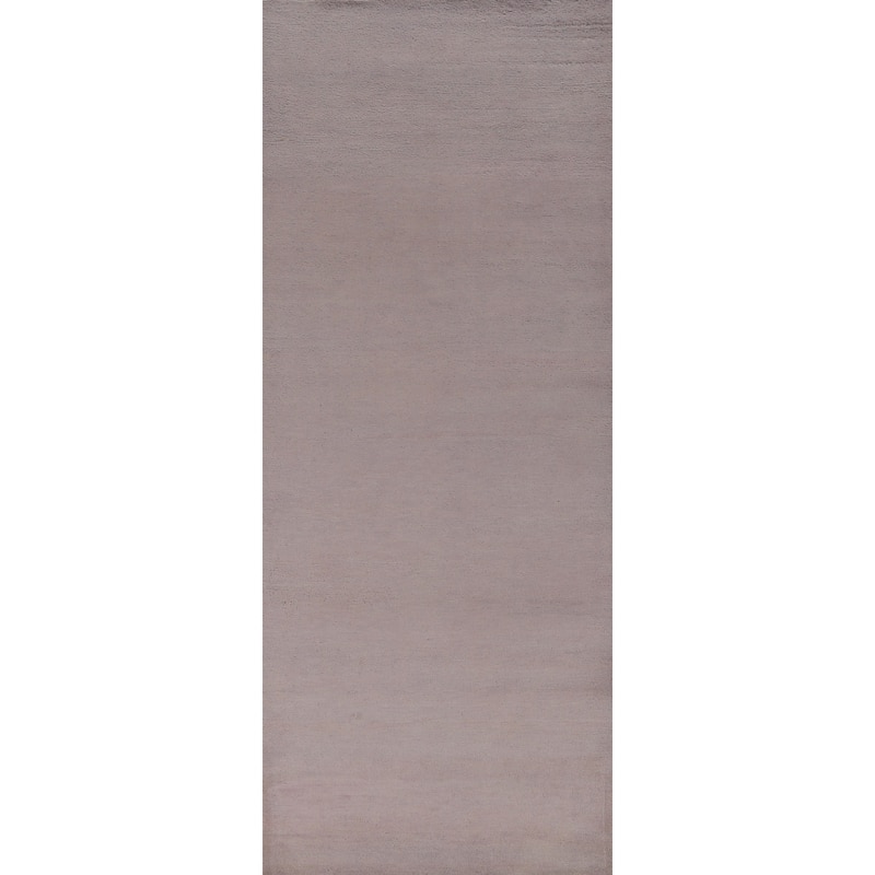 Hand Knotted Oriental 100% Wool Carpet Modern Solid Purples Gabbeh Runner Rug - 10' 0'' X 3' 3''