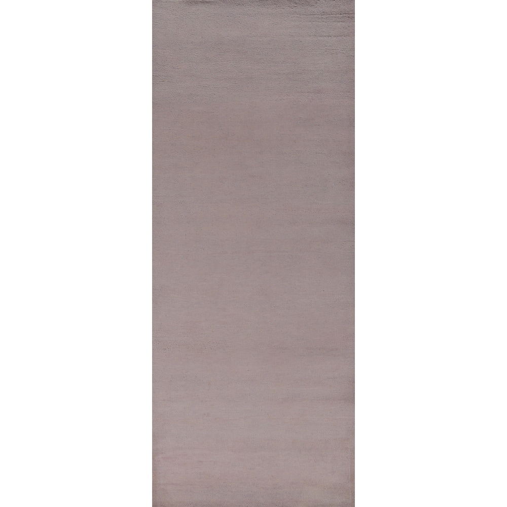 Hand Knotted Oriental 100% Wool Carpet Modern Solid Purples Gabbeh Runner Rug - 10' 0'' X 3' 3''