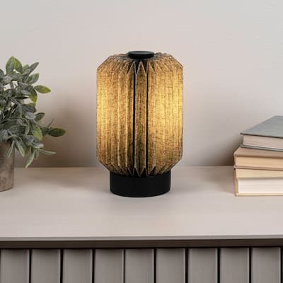 Banks Modern Minimalist Paper Pleated Column Accent LED Table Lamp