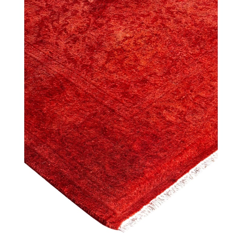 Contemporary Overdyed Wool Hand Knotted Runner - 2' 6" x 13' 6"
