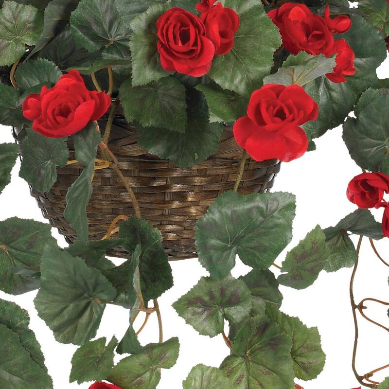 32" Artificial Begonia Flower with Hanging Basket