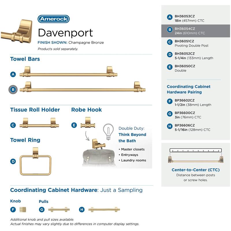 Amerock Davenport 24" Towel Bar