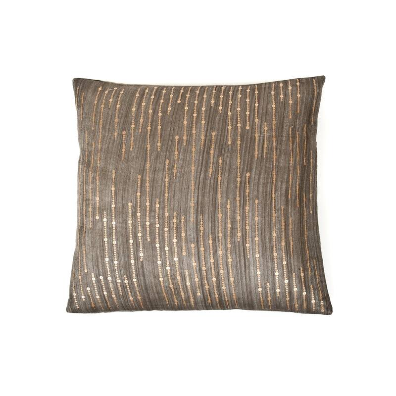 Jiti Indoor Sequined Waterfall Patterned Silk Accent Square Throw Pillows 20 x 20