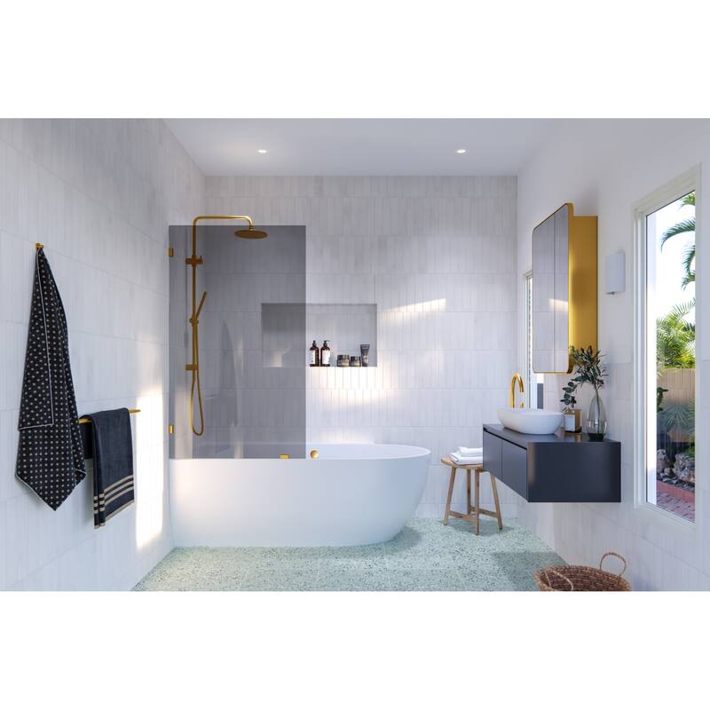 Glass Warehouse GTBF-34 Ursa 58-1/4" High x 34" Wide Shower Screen