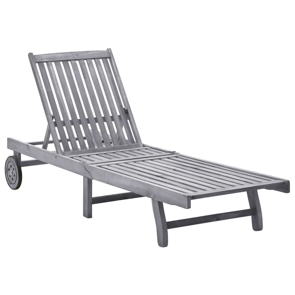 Sun Lounger Solid Wood Overstock - 37571195