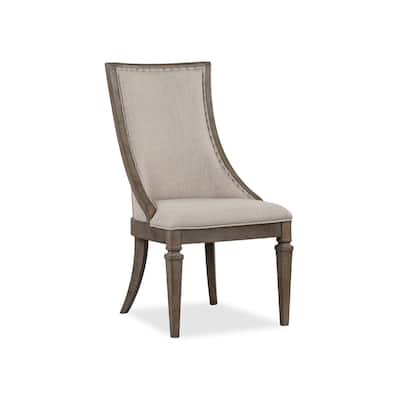 Magnussen Home Lancaster Dovetail Grey Upholstered Arm Chair Two Pack - 21.25''W x 27.13''D x 40''H