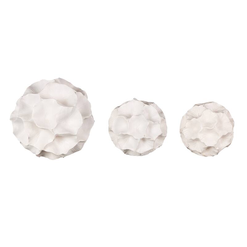 Gold or White Resin Decorative Orbs & Vase Filler with Varying Sizes (Set of 3)