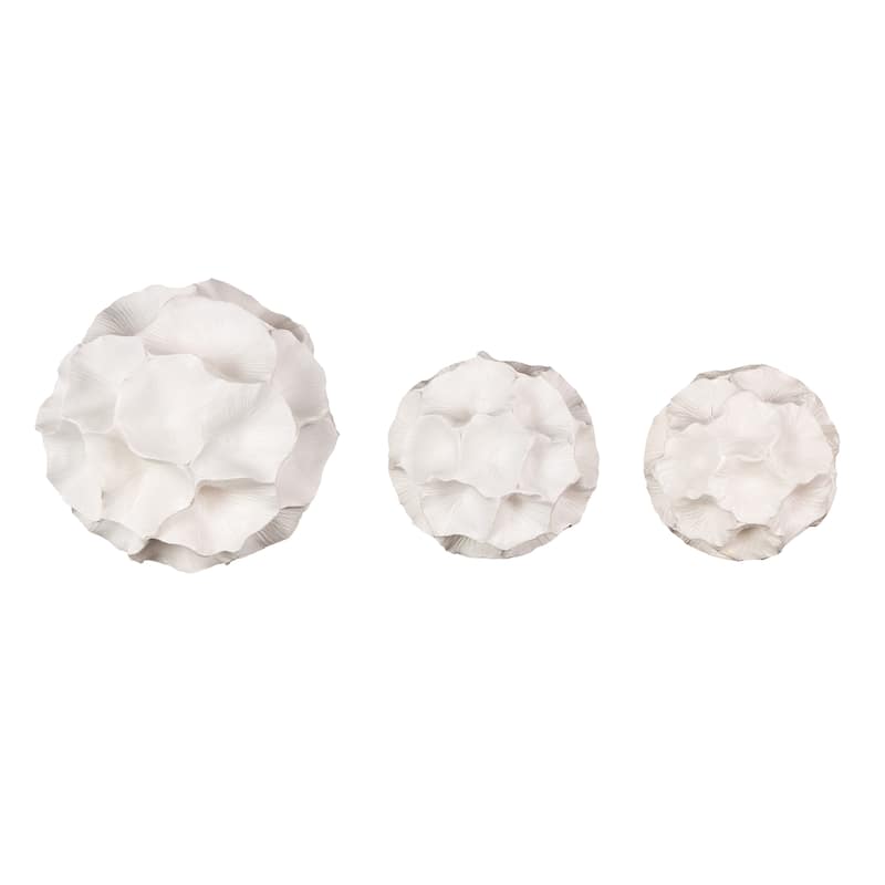 Resin Decorative Orbs & Vase Filler with Varying Sizes - Set of 3 Gold or White - Roche River Decor