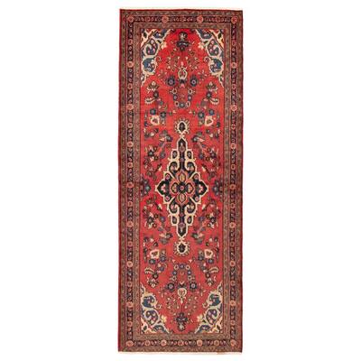 ECARPETGALLERY Hand-knotted Andelz Red Wool Rug - 3'7 x 10'3