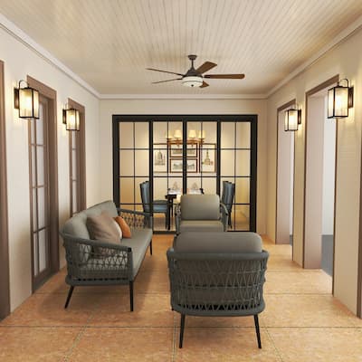 Matte Black 1-Light Outdoor Wall Sconce 4 Pack