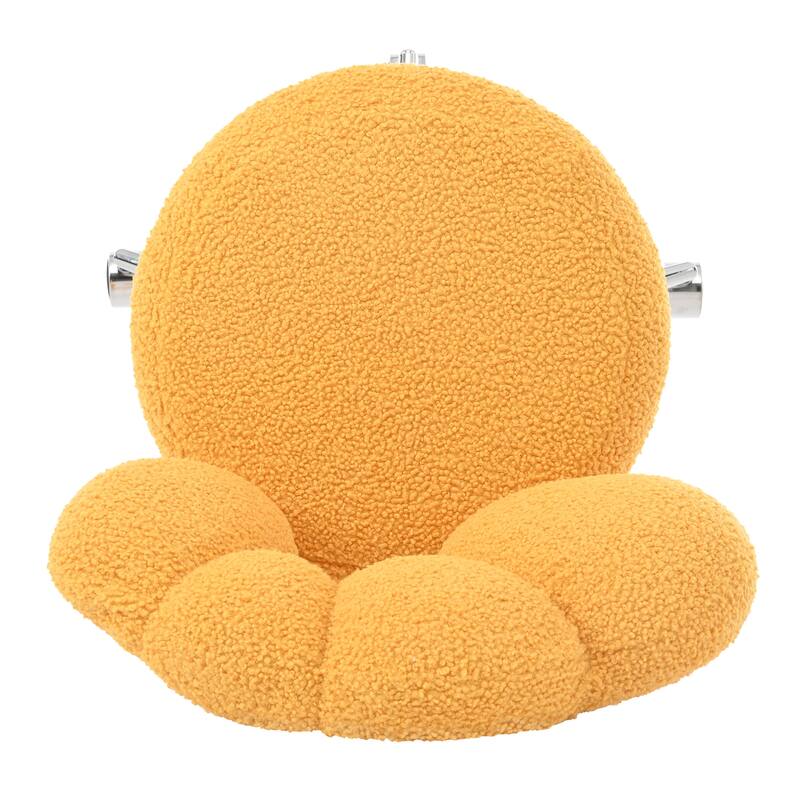 Yellow Modern 24.6" Upholstered 360° Swivel Accent Chair with Five Durable Casters and High-Density Soft Sponge