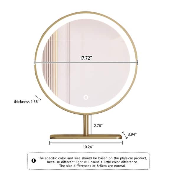 erkki round led metal dresser mirror Erkki Metal Round LED Mirror