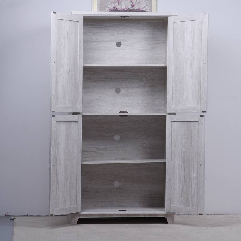 Display sideboard buffet with 4 Acrylic Mirrored doors, Adjustable Shelves storage Cabinet for Kitchen, Living Room