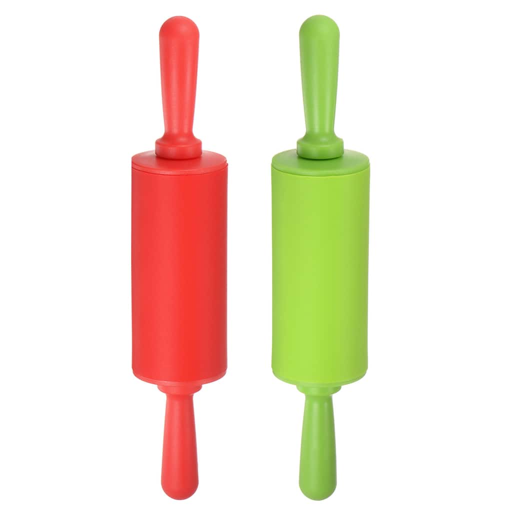 Silicone Rolling Pins for Baking 23.5cm x 4.2cm Red & Green - Red & Green