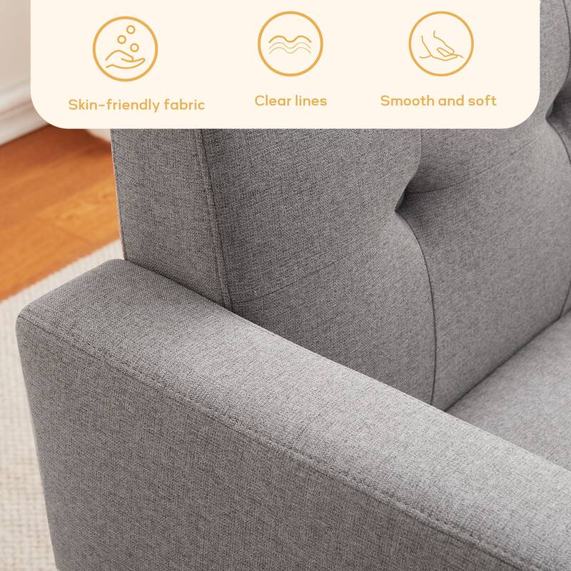 Tufted-Fabric-Upholstered-Accent Chair