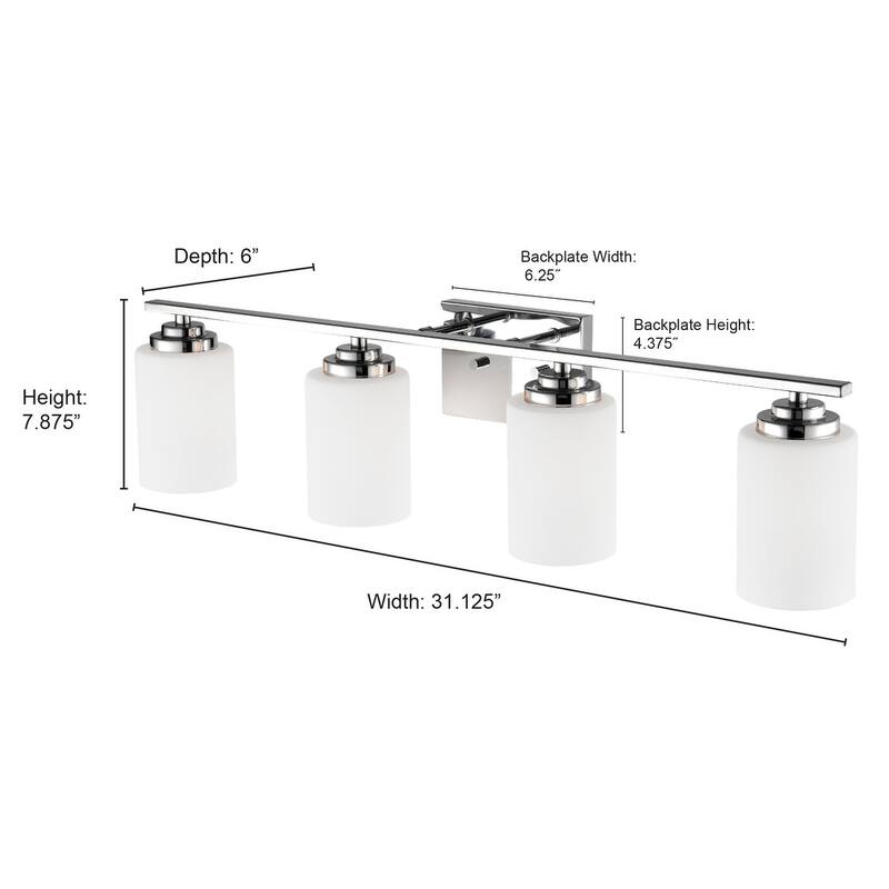 Millennium Lighting Durham Metal 4 Light Vanity Light with Frosted Glass Shades