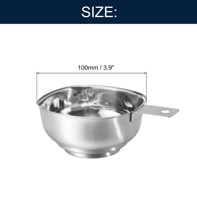 Stainless Steel Canning Funnel, 100mm/ 3.9inch Wide Mouth Jar Funnel with Handle - Silver - Silver