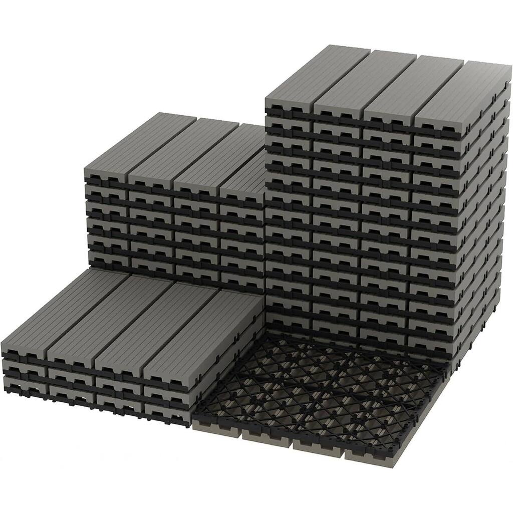 27-Pack 12"X12" Interlocking Patio Flooring Tiles for Patio, Balcony, Porch, Poolside
