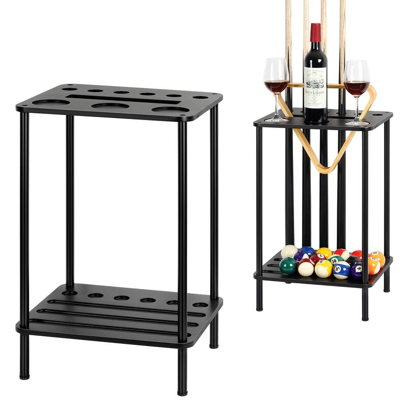 Floor Stand Billiard Stick Holder for Billiard Room Game Room Club - Black