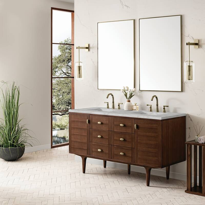 James Martin Vanities 670-V60D-FVSL Amberly 60" Wall Mounted or Free