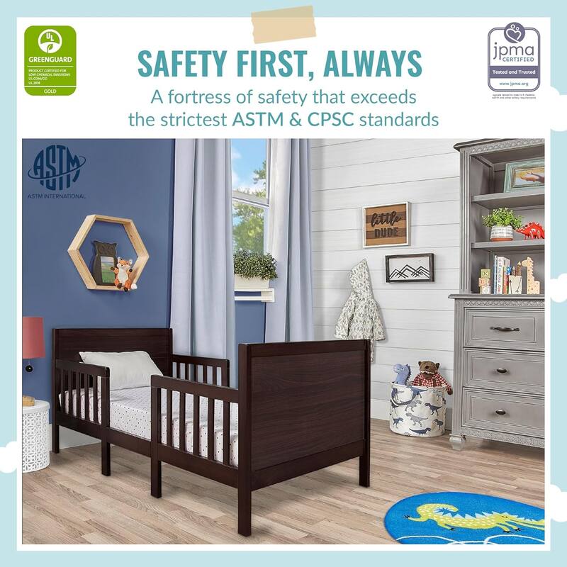 Dream On Me Hudson 3 in 1 Convertible Toddler Bed Espresso