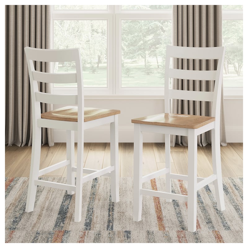 Signature Design by Ashley Gesthaven Counter Height Barstool - 17" W x 21.5" D x 41.38" H - White