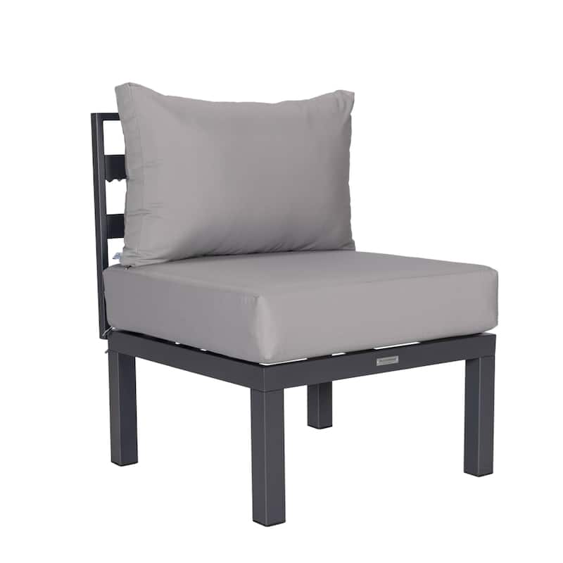 Outdoor 7-Piece Patio Sectional Set Aluminum Frame W/ Fire Pit Table