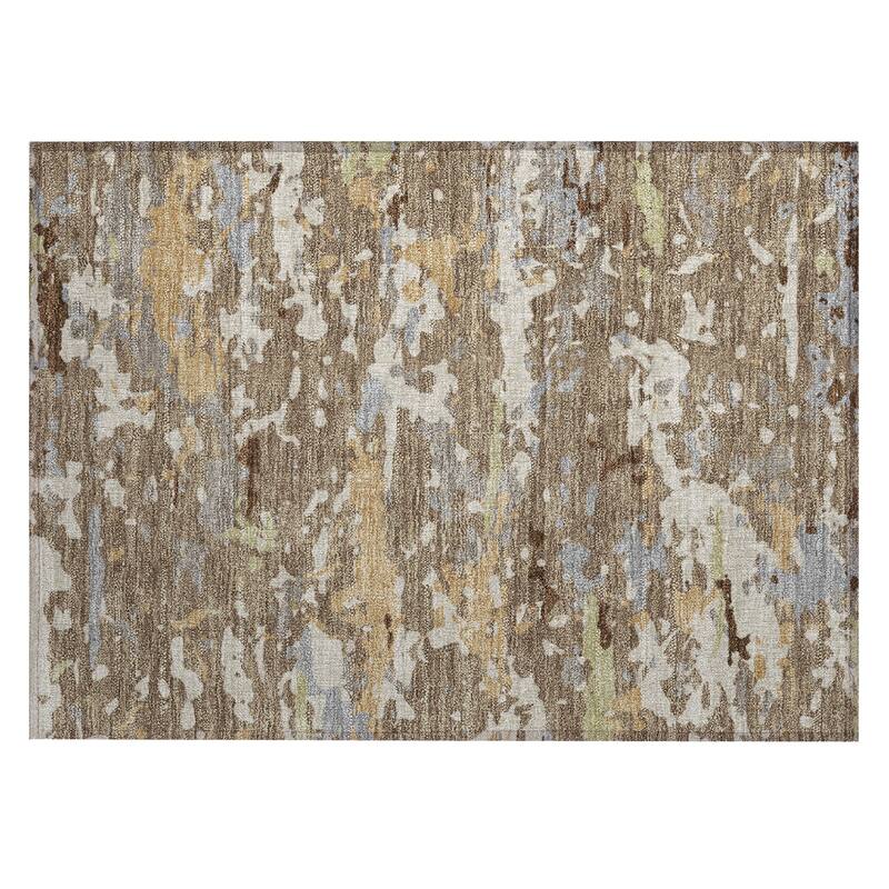 Machine Washable Indoor/ Outdoor Modern Calhan Chantille Rug