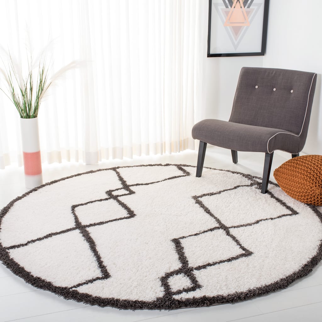 SAFAVIEH Carmella Ljutza Shag Trellis Polyester Rug
