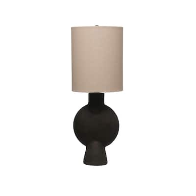 Terracotta Table Lamp with Linen Shade