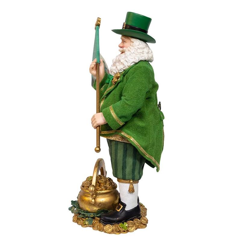 Kurt Adler 11-Inch Fabriche Musical Irish Santa