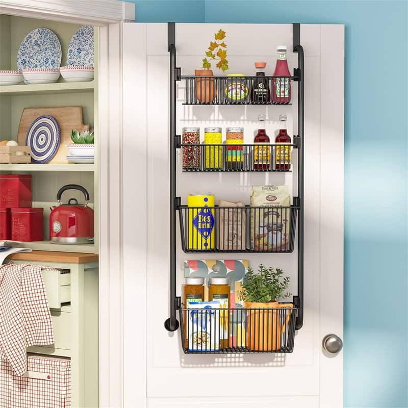 6Tier Over the Door Pantry Organizer HeavyDuty Metal with 6 Baskets