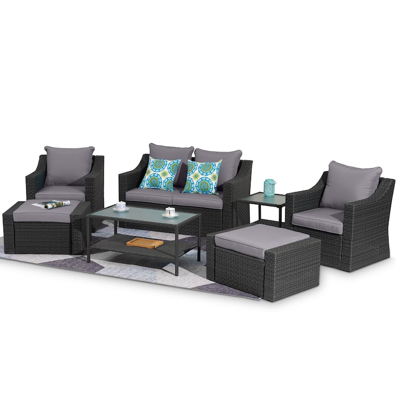 Royalcraft 7-Piece PE Wicker Outdoor Conversation Sets