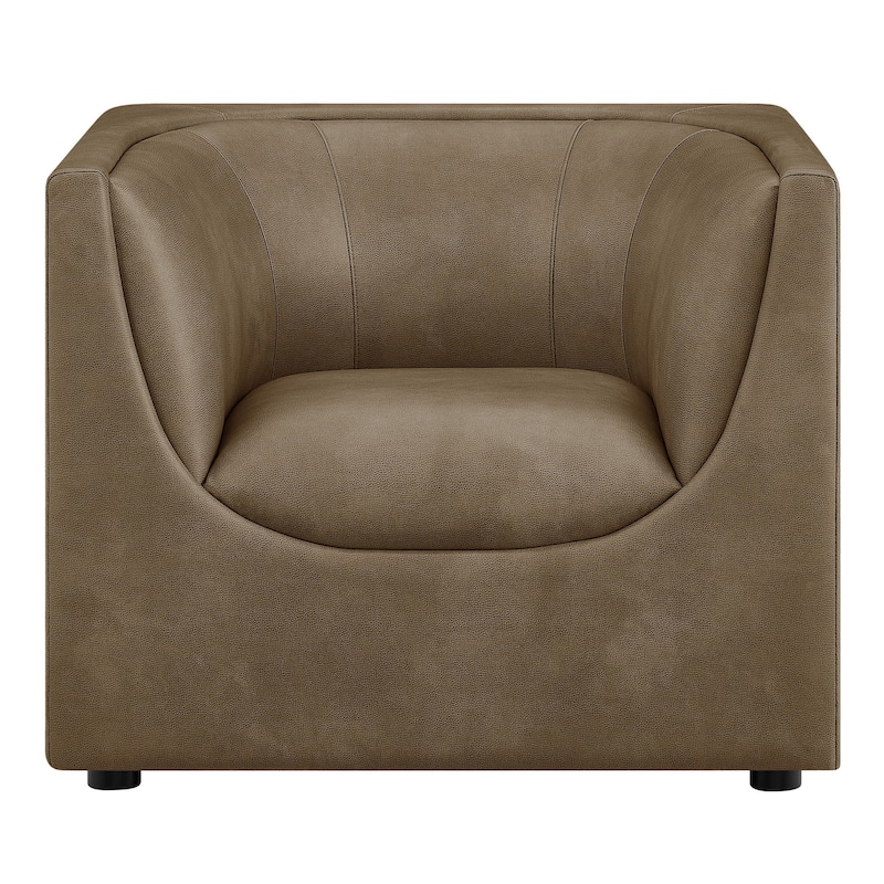 Hilda Curved Back Vegan Leather Armchair