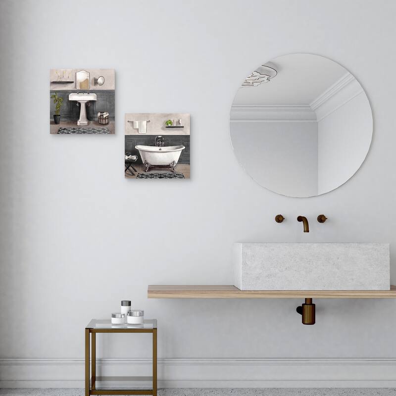 Serene Bath I Black & White, Serene Bath II Black & White by Bannarot Canvas Art Prints