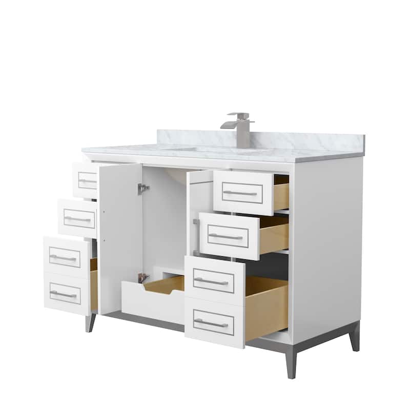 Marlena 48-Inch Single Vanity Set, Carrara Marble Top