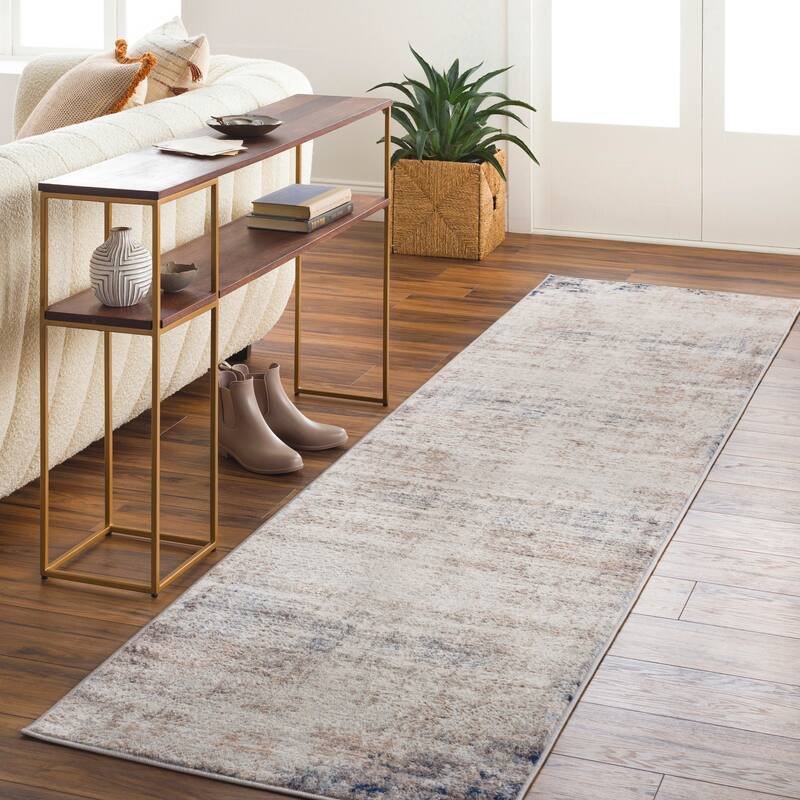 Livabliss Helios Modern Industrial Area Rug - Taupe - 2'7" x 10' Runner