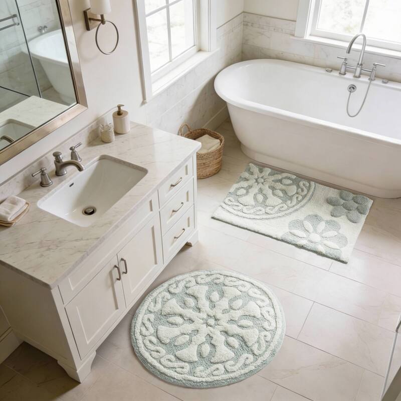 Madison Park Casablanca Medallion Cotton Tufted Bath Rug