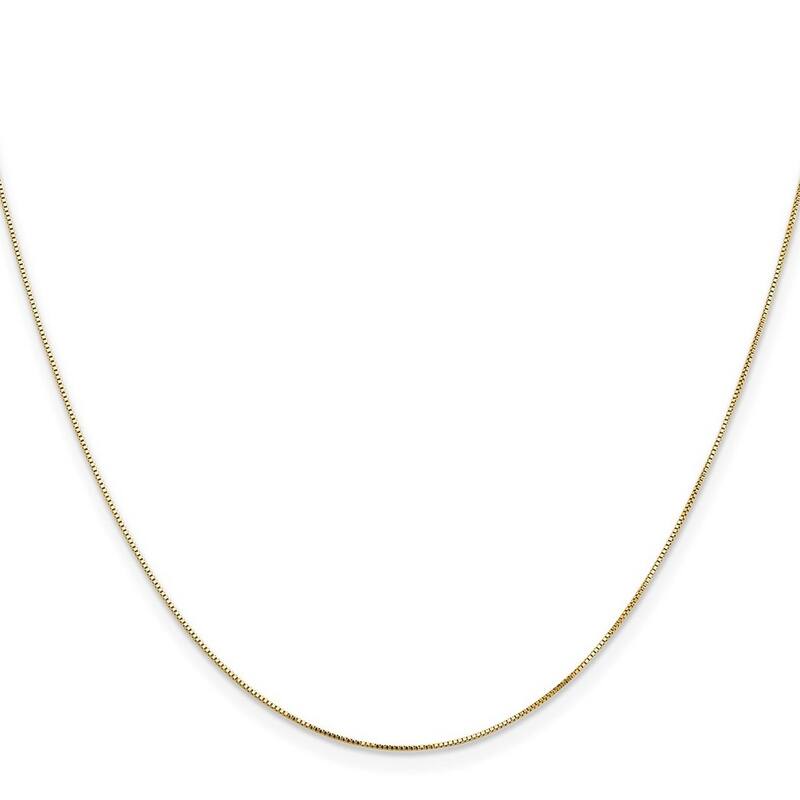 Curata 14k Yellow Gold 0.5mm Box Chain Necklace (Lobster)
