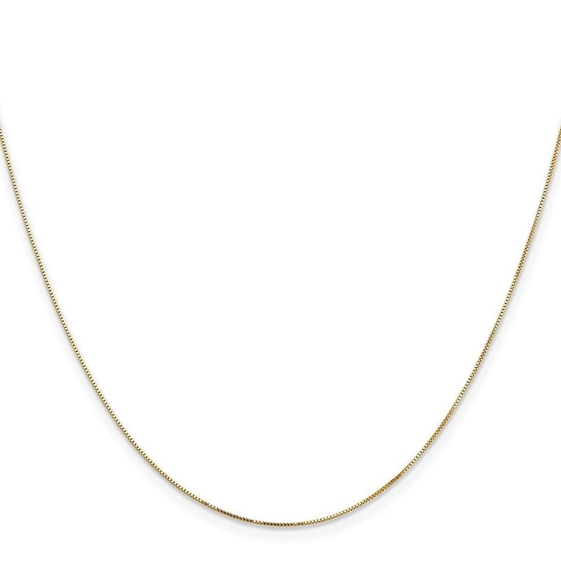 Curata 14k Yellow Gold 10" 0.5mm Box Chain Anklet (Lobster-claw)