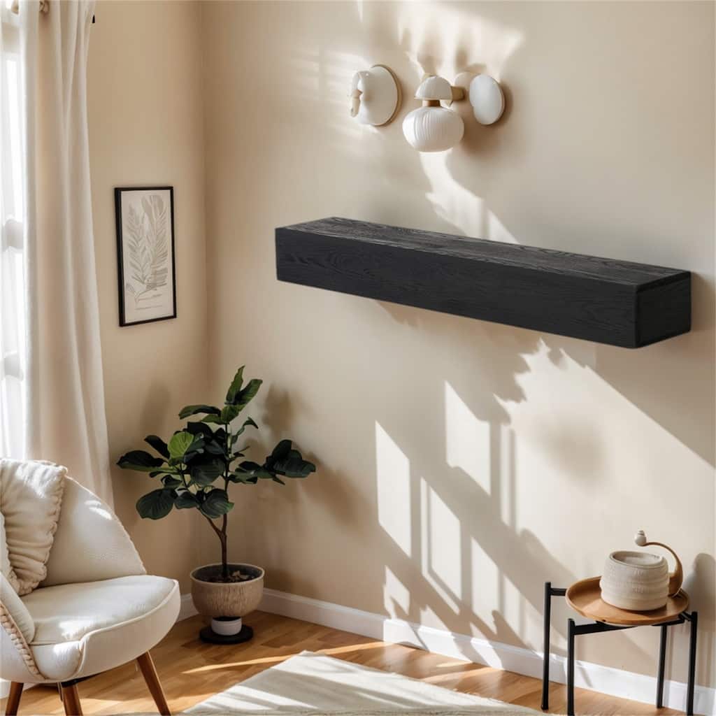 Embossed Fireplace Mantel Western Red Cedar Wall-Mounted & Floating Shelf