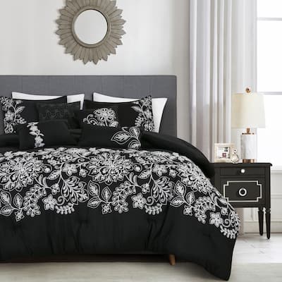 Shatex Naarah 7 Pieces Oversized Bedding Comforter Set All-season Reversible Bed in a Bag