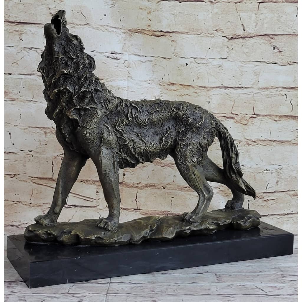 Imitative Wolf DireImitative wolf Bronze Statue Sculpture Figure Antoine Barye Art 13.5 Inches X 15 Inches