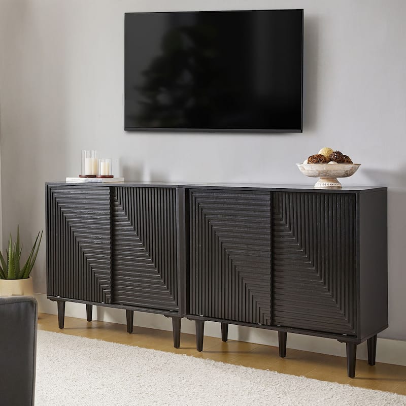 Alfred 34"Tall 2-Door Modern Multifunction Accent Cabinet with Adjustable Shelves Set of 2 by HULALA HOME - N/A