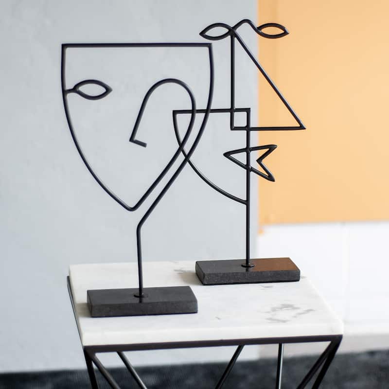 Renwil Posie Indoor Iron Statue, Matte Black