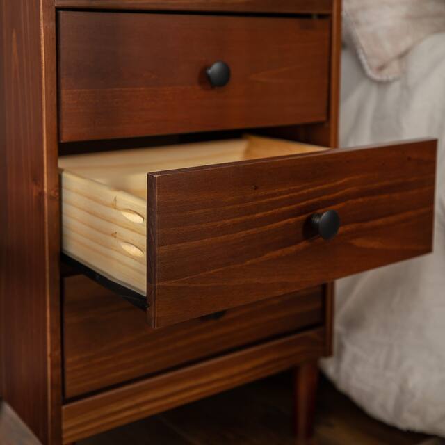 Middlebrook Bullrushes Solid Wood 3-Drawer Nightstand, Set of 2