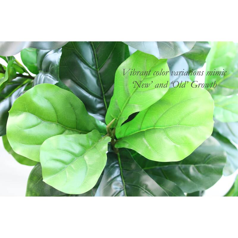 The Mod Greenhouse Faux Green Fiddle Leaf Tree in a Black Matte Planter Pot