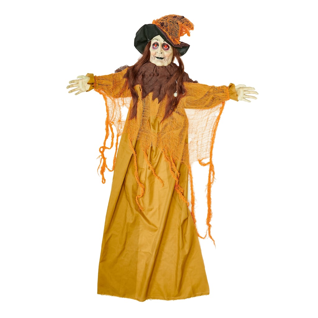 72" Lifesize Animated Hanging Halloween Witch with Wagging hat