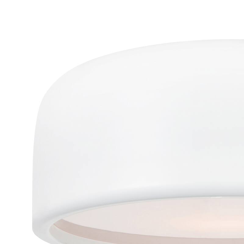 Campton 3 Light Drum Shade Flush Mount With White Finish